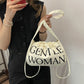 White Large Capacity Bucket Bag Trendy Fashion