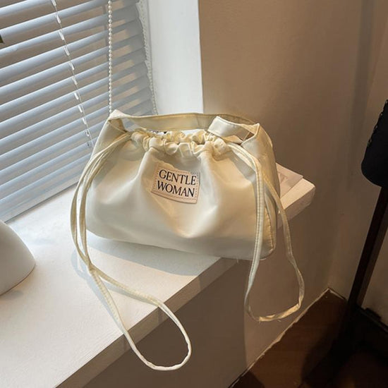 White Large Capacity Bucket Bag Trendy Fashion