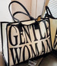 GW Canvas Tote Bag with Zipper Closure for Women