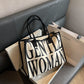 GW Canvas Tote Bag with Zipper Closure for Women