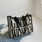 GW Canvas Tote Bag with Zipper Closure for Women