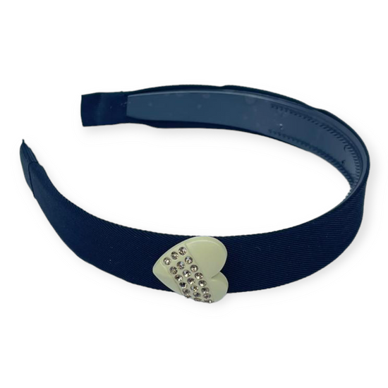 zircon Heart shape Black Color Headband, Knotted Headband