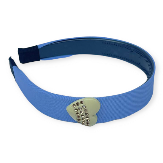 zircon Heart shape Blue Color Headband, Knotted Headband
