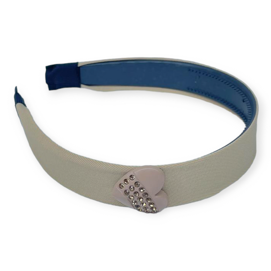 zircon Heart shape Beige Color Headband, Knotted Headband