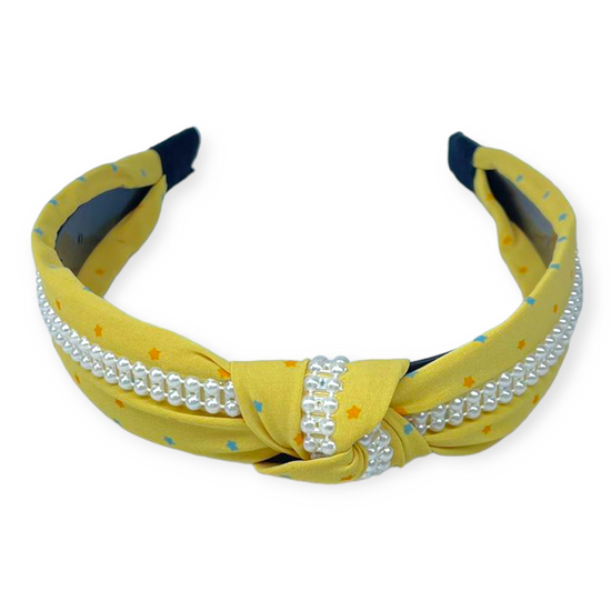 Baby Pearl Yellow turban knot headband