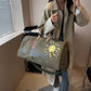 Travel bag new cartoon print fashion canvas shoulder crossbody bag