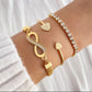 3PCS Rhinestone Heart & Infinity Bracelets Set