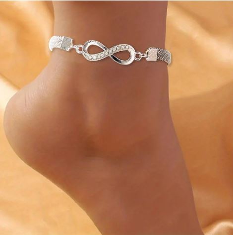 2pcs Infinity Chain Bracelet and anklet set