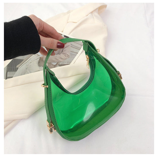 Trendy Transparent Crescent Bag