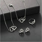 Double Love Heart Necklace Jewelry Set