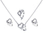 Double Love Heart Necklace Jewelry Set