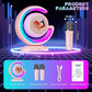 Portable YS-110 Karaoke Dual Microphone LED Light Wireless Bluetooth Speaker- White color