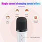 Portable YS-110 Karaoke Dual Microphone LED Light Wireless Bluetooth Speaker- White color