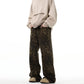 Unisex Leopard Print Wide-Leg Denim Pants