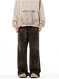 Unisex Leopard Print Wide-Leg Denim Pants