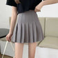 Solid Pleated High Waist Mini Skirt