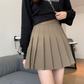 Solid Pleated High Waist Mini Skirt