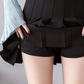 Solid Pleated High Waist Mini Skirt