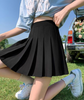 Solid Pleated High Waist Mini Skirt