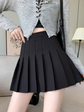 Solid Pleated High Waist Mini Skirt