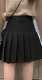 Solid Pleated High Waist Mini Skirt