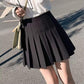 Solid Pleated High Waist Mini Skirt