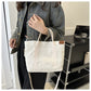 Canvas Tote Bag, Multi Pockets Shoulder Bag