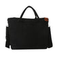 Black Canvas Tote Bag, Multi Pockets Shoulder Bag