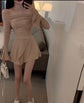 Shoulder Bell Bottom Long Sleeve Dress