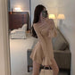 Shoulder Bell Bottom Long Sleeve Dress