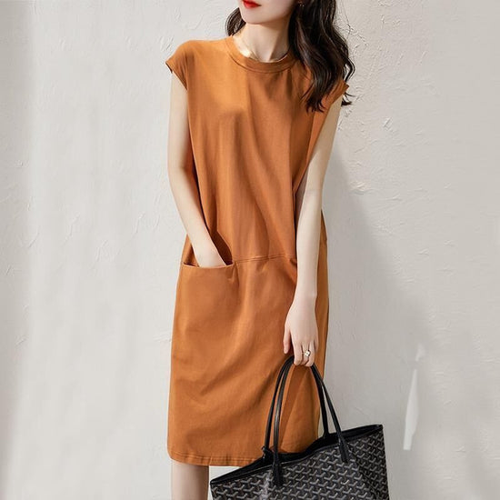 Women Loose Straight Short Sleeve Dress