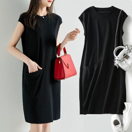 Women Loose Straight Short Sleeve Dress