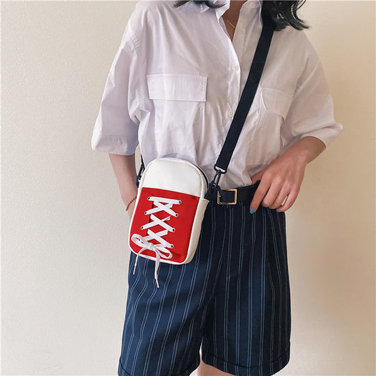 Canvas Sneaker Shaped Crossbody Bag