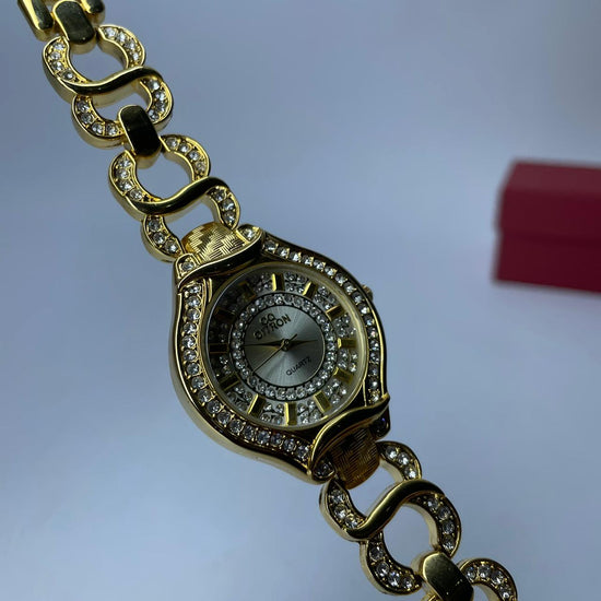 Citron Gold Tone Rhinestone Woman Watch