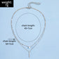 Silver Double-Layer Drop-Shaped Maliit na Diamond Long Tassel Pendant 2 Necklace Set