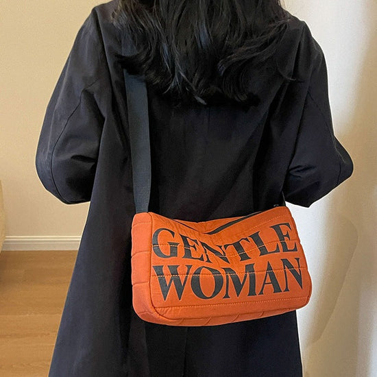 Printed Letters Boston Bag