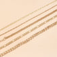 Trendy Gold Anklet 5 Piece Set