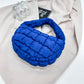 Blue Pleated Plaid Underarm Bag