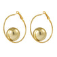 Gold Big Bead Huggie Hoop Earrings