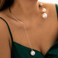 Pearl Choker Silver Necklace para sa Babae Pearl Pandant Necklace