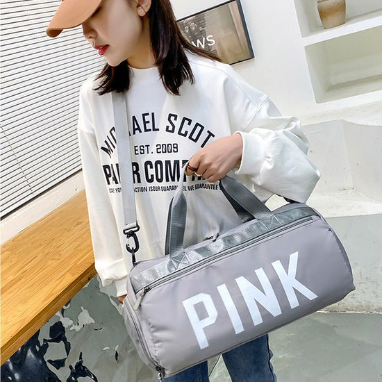 Duffel Bag, Gym Bag Gray color