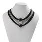 Two Tone Exaggerated Multi-layer Chain Necklace Stackable Punk Style Neck Jewelry