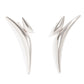 Silver Exaggerated Geometric Triangular Bent Tube Earrings