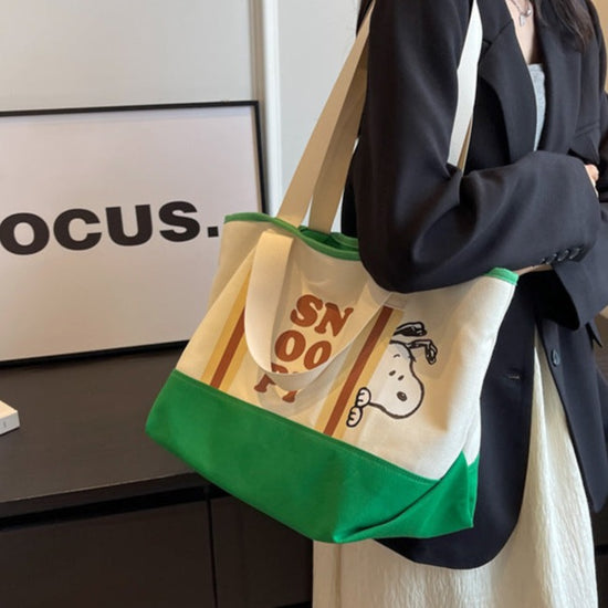 Dongdaemun Snoopy Cute Canvas Cartoon Handbag Shoulder Bag