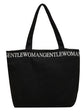 Trendy Black Malaking sukat na Canvas tote Bag