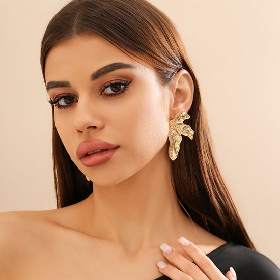 Attractive Gold Plated Butterfly Wings Earrings