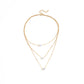 Gold Multi-Layered Five-Pointed Star Love Water Drop Pendant Retro Necklace Clavicle Chain