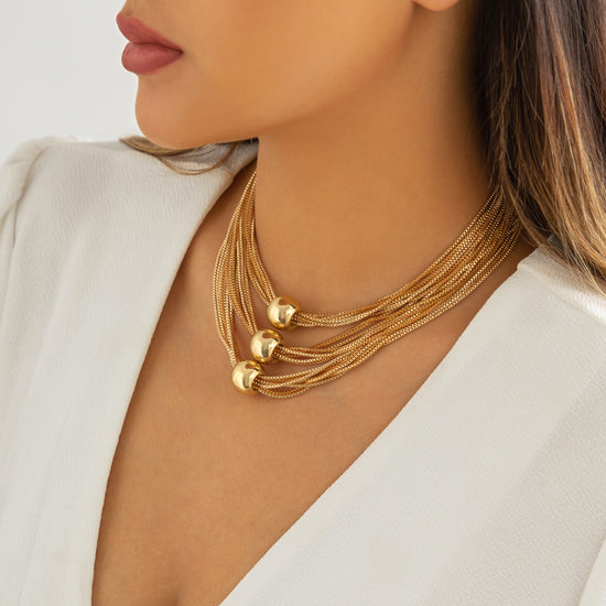 Exaggerated Multi-layer Chain Necklace Stackable Punk Style Neck Jewelry