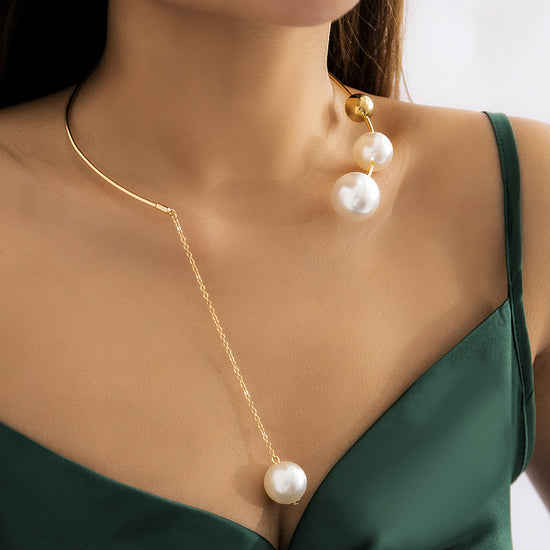 Pearl Choker Gold Necklace for Women Pearl Pandant Necklace