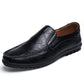 Mens Black Casual Leather Fashion Slip-on Loafers